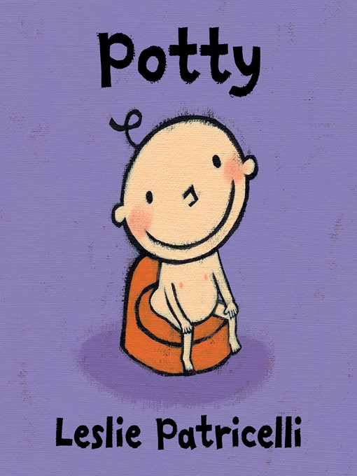 Book cover: "Potty Potty by Leslie Patricelli" with illustration of young child sitting on a potty. 