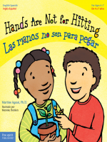 Book Cover; "Hands Are Not for Hitting / Las manos no son para pegar, Author: Martine Agassi, Series: Best Behavior Bilingual" with illustration of young boy and girl.