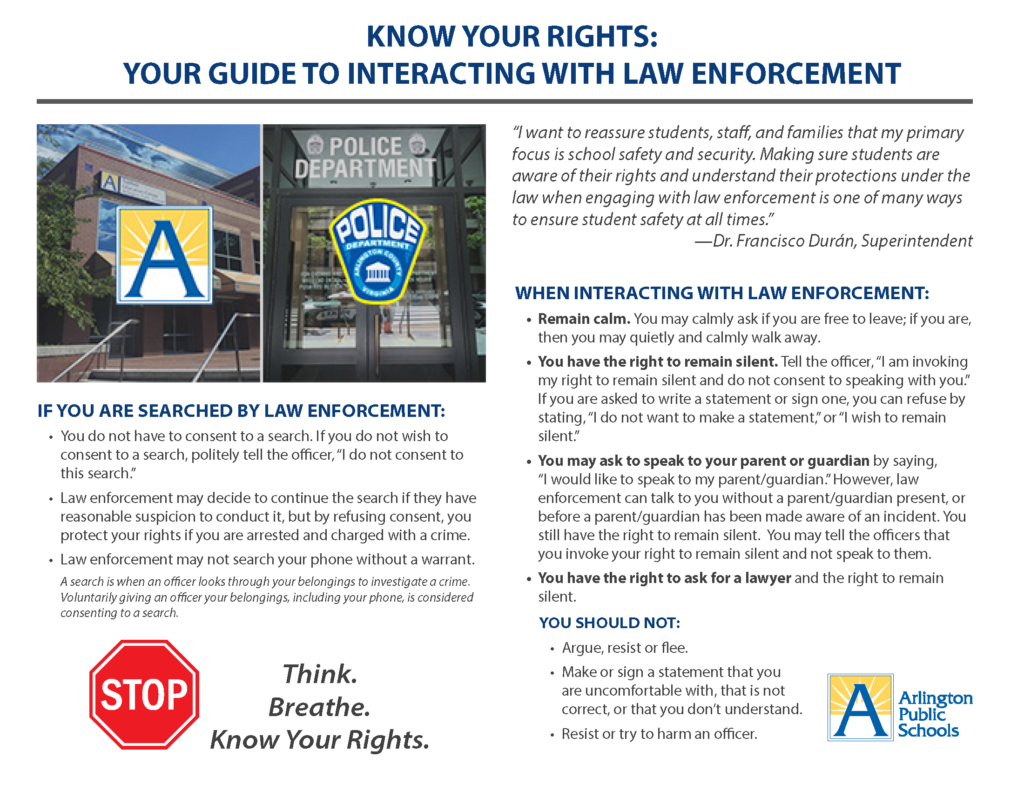 Know Your Rights brochure - click image to load PDF