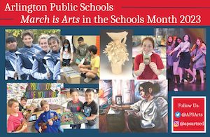 arts in schools month featuring collage of artful photos